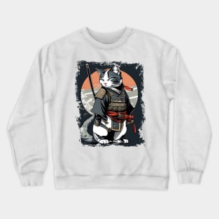 Japanese Cat Samurai Katana Catana - Cat lover Crewneck Sweatshirt